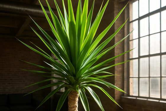 Yucca Plant: Sharp Leaves with Desert Sculptural Style illustration