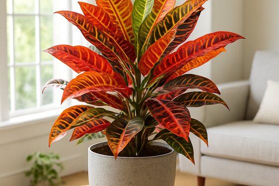 Croton Plant: Vibrant Color and Bold Leaf Form illustration