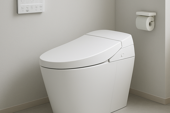 Compact Japanese Toilets with Advanced Features illustration