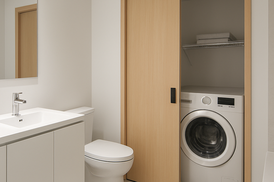 Pocket Door to Conceal Laundry Section illustration