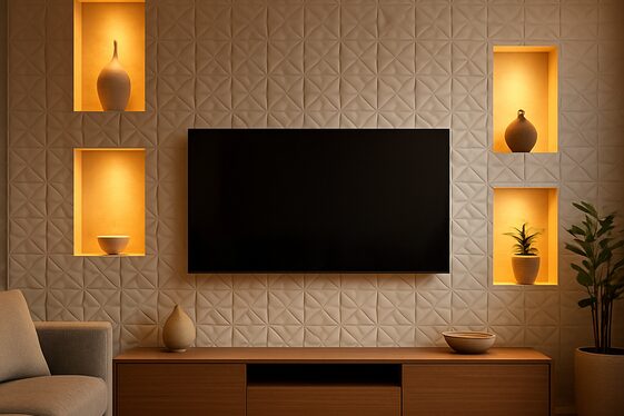 Wall Niches with 3D Surrounds for Shelving illustration