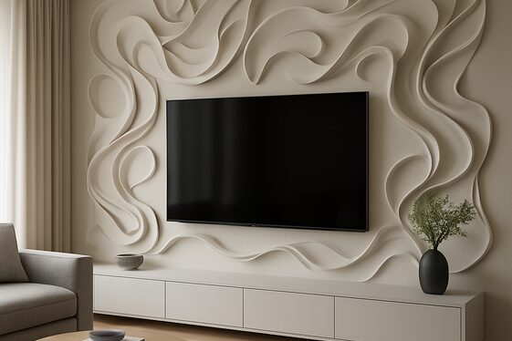 D Printed Wall Art Surrounding the TV illustration