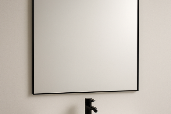 Frameless Mirrors with Black Trim Details illustration