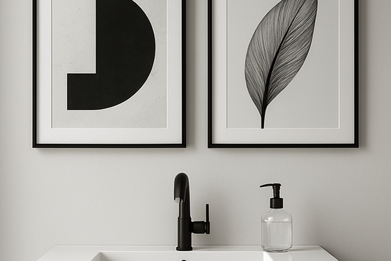 Black and White Art Prints as Decor Highlights illustration