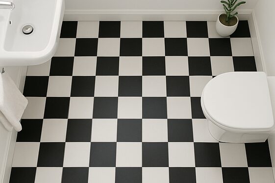 Classic Black and White Checkerboard Floors illustration