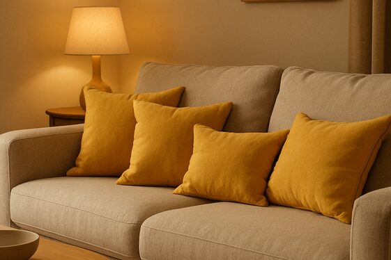 Butter Yellow Throw Pillows and Cushions for Subtle Brightness illustration