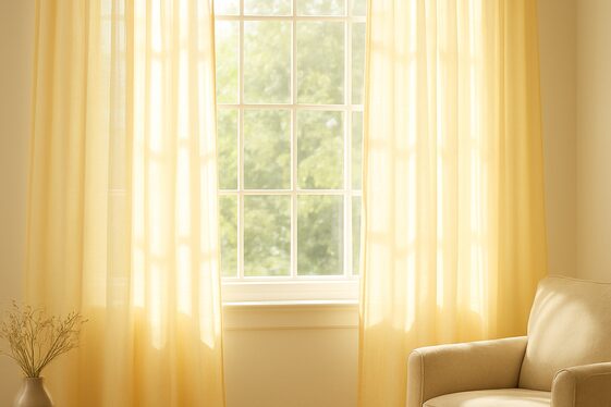 Butter Yellow Curtains to Soften Natural Light illustration