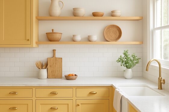 Incorporating Butter Yellow in Kitchen Cabinets illustration