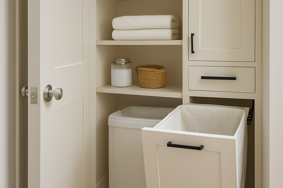Use Multi-Purpose Cabinets with Built-In Hampers illustration