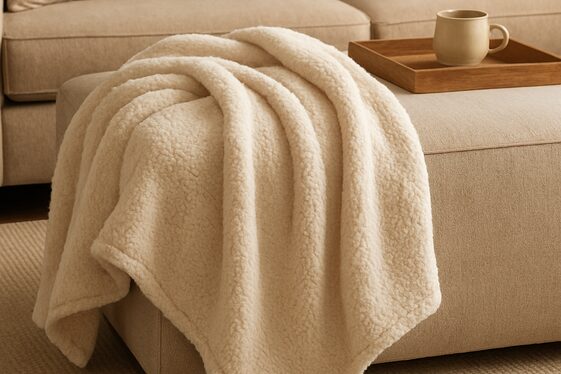 Add a Plush Fabric Element with a Small Pillow or Throw illustration