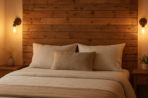 Rustic Pallet Wood Headboard for Cozy Charm illustration