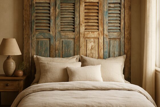 Recycled Shutters Headboard for Cottage Charm illustration