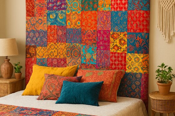 Patchwork Fabric Headboard for a Boho Look illustration