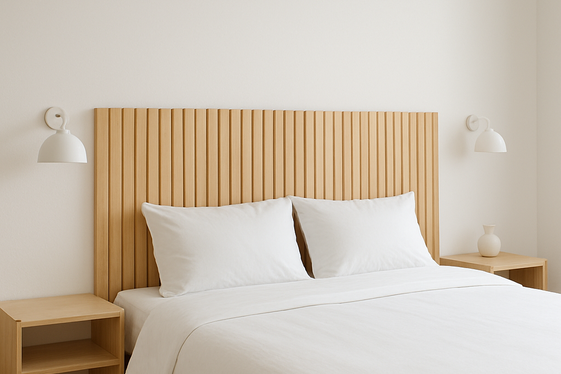 Plywood Slat Headboard with a Minimalist Look illustration