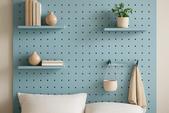 Customizable Pegboard Headboard for Versatility illustration