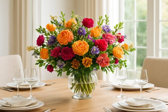 Create a signature floral centerpiece for your dining table illustration
