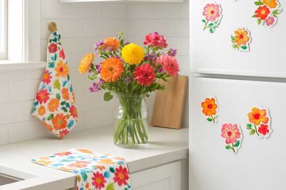Add floral accents to your kitchen for a fresh feel illustration