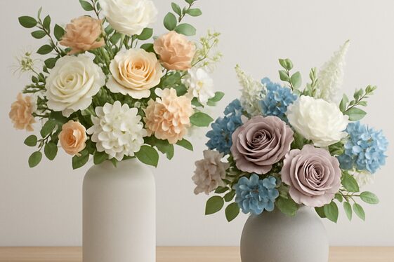 Mix artificial and real flowers for year-round beauty illustration
