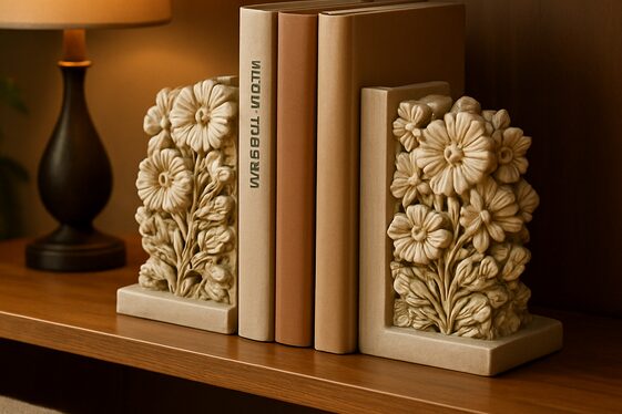 Arrange floral bookends for a subtle but stylish touch illustration