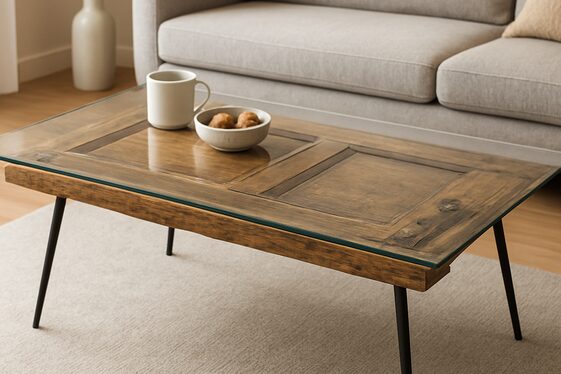 Transforming an Old Door into a Coffee Table illustration