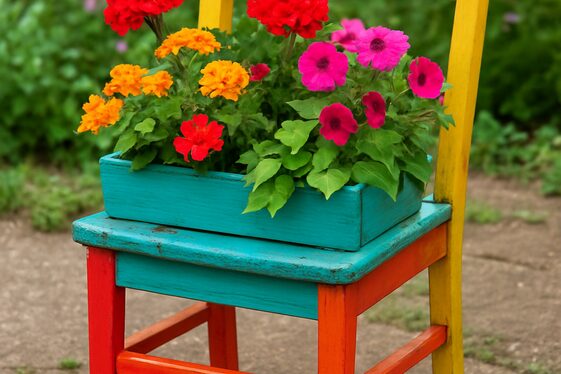 Turning a Broken Chair into a Planter Stand illustration
