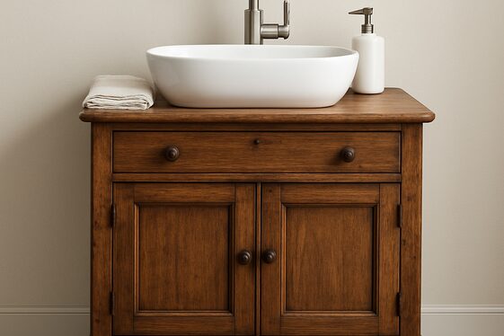 Upcycling a Vintage Cabinet into a Bathroom Vanity illustration