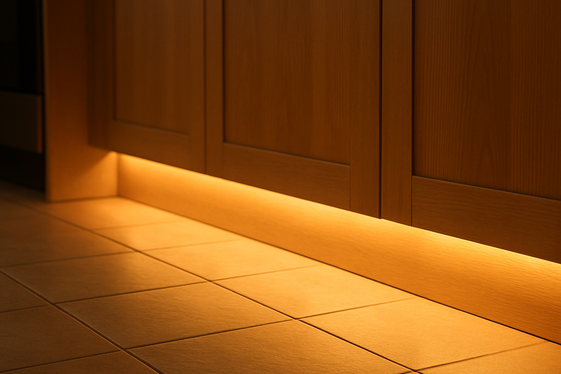 Glow from Toe Kick Lights for Safety and Style illustration
