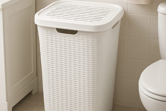 Hampers with Lid Covers to Control Odors illustration