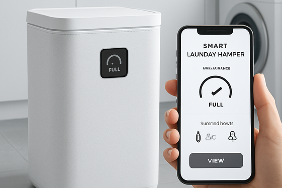 Smart Hampers with Sensors to Track Laundry Loads illustration