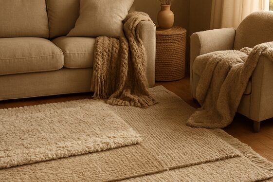 Add Texture with Layered Rugs and Throws illustration