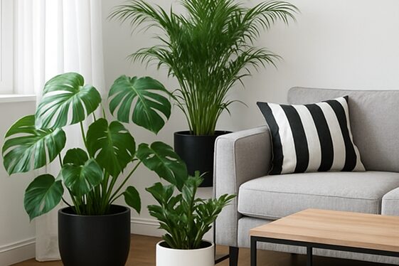 Using Plants to Soften Black and White Interiors illustration