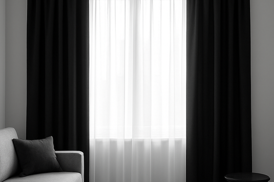 Black and White Window Treatment Options illustration