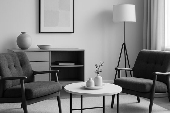 Mixing Vintage and Modern Black and White Pieces illustration
