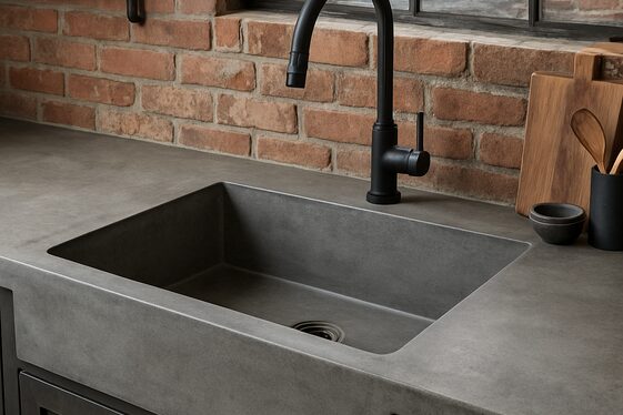 Concrete Sinks for Industrial Modern Kitchens illustration