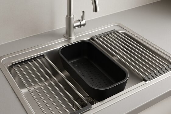 Flexible and Expandable Sink Accessories illustration
