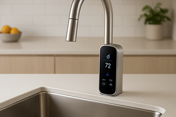 Smart Sinks with Built-In Touchless Faucets illustration