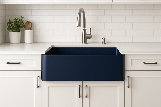 Apron Front Sinks in Bold Colors illustration