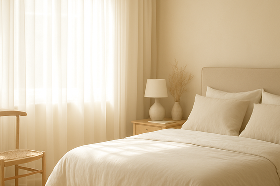 Light-Filtering Curtains for a Bright, Airy Bedroom illustration