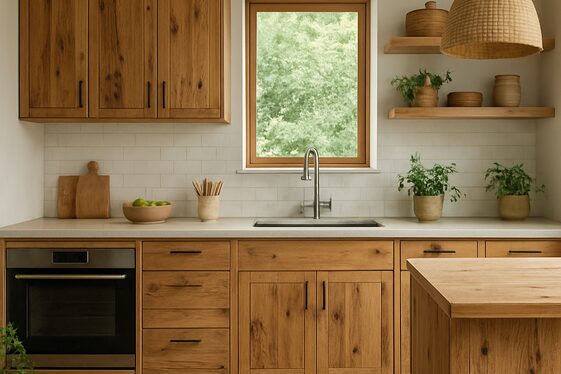Sustainable Oak Cabinets from Reclaimed Wood illustration