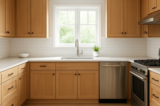 Classic Shaker Style Oak Cabinets illustration