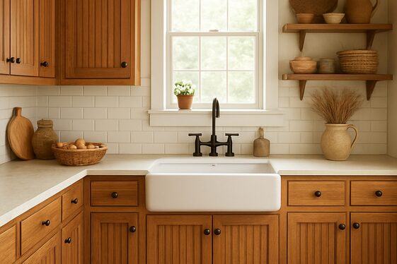 Oak Cabinets in Farmhouse Kitchens illustration