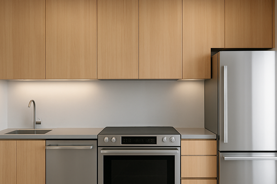 Modern Flat-Panel Oak Cabinets illustration