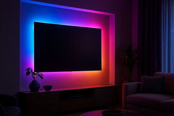 Customizing a TV Niche with LED Backlighting illustration