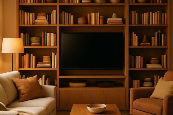 Incorporating a TV Into a Bookshelf Unit illustration
