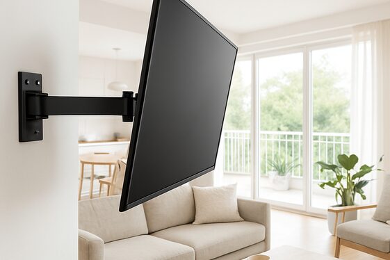 Placing the TV on a Swivel Wall Mount illustration