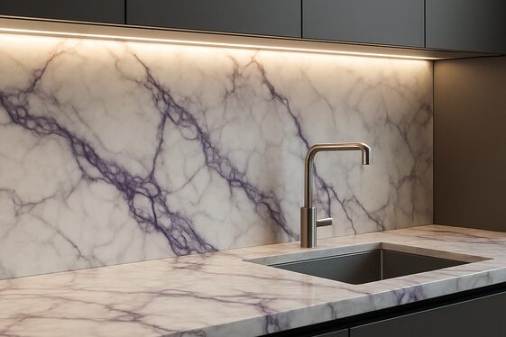 Viola Marble with Under-Cabinet Lighting illustration