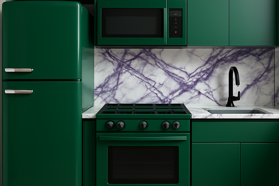 Using Viola Marble with Bold Colored Appliances illustration