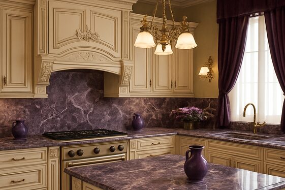 Traditional Kitchen Styles Featuring Viola Marble illustration