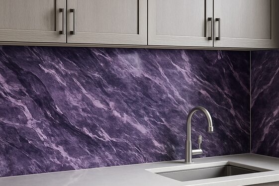 Using Viola Marble as a Statement Backsplash illustration