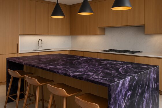 Incorporating Viola Marble Kitchen Islands illustration